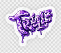 SOLD OUT! DIRTY GRAPE Trillz Glow Stickers Glow-in-the-Dark Edition "2 x 1.6" Contour Cut